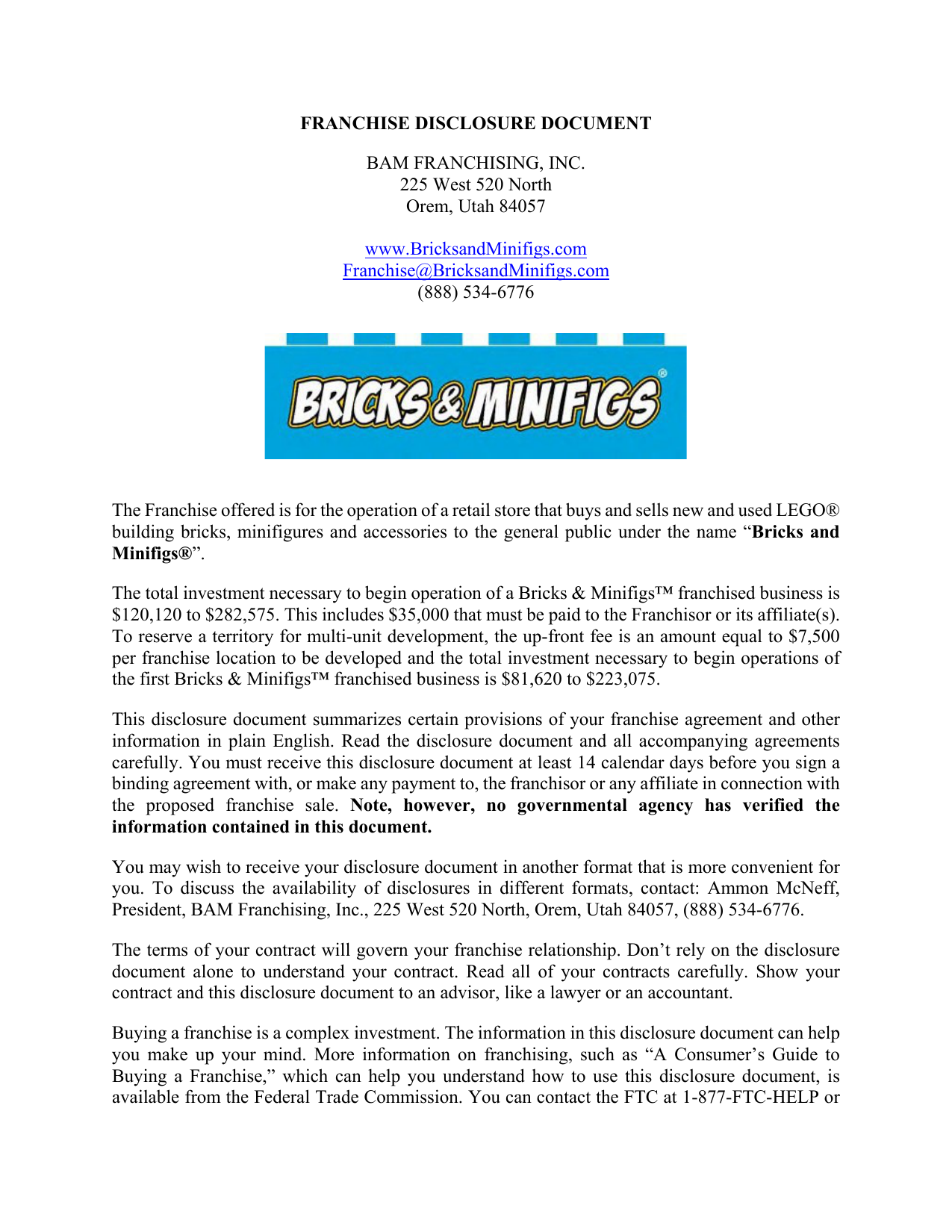 First page preview of Bricks & Minifigs 2023 FDD
